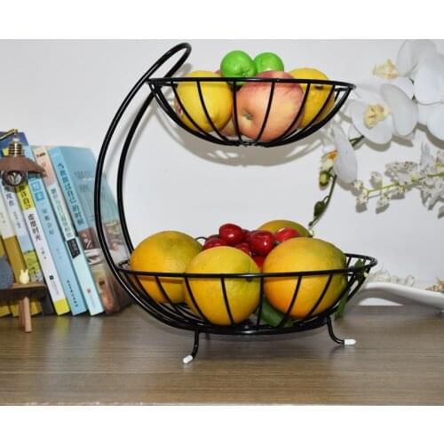 Multi-layer fruit basket living room creative fruit tray simple Chinese modern luxury storage rack multifunctional fruit bowl