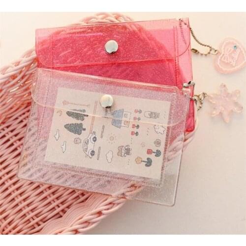 Fashion Transparent Waterproof Women Card Case Business Card Holder Men Credit Card Bag Id Card Mini Wallet Girls Coin Purse