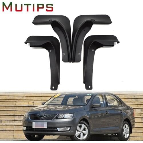 Mutips rear car mud flaps mudguards fender flare protector cover accessories exterior parts auto For 2012 2013 2014 Skoda Rapid