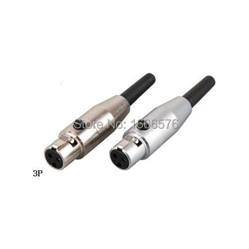 Wholesale 50 pcs/lot Mini XLR 3-Pin Male Cable Inline Plug Metal-121