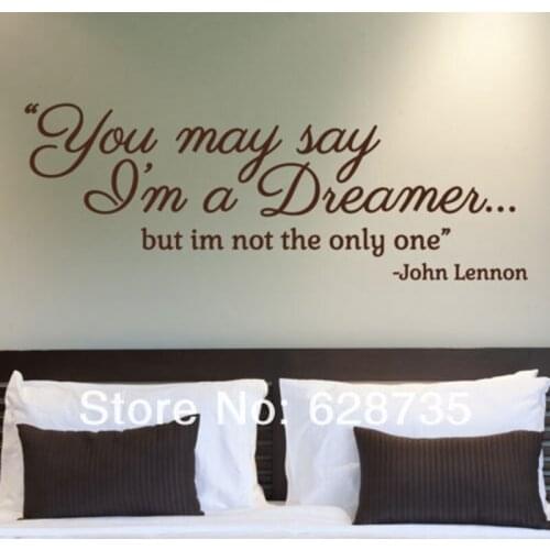 JOHN LENNON Quotes Wall Decals-You May Say I'm A..., Music, Lyrics, Dreamer,Vinyl Wall Stickers ,Wall Art Decor Free Shipping