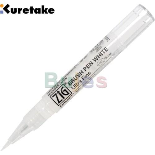 Kuretake ZIG BRUSH PEN WHITE Ultra Fine,for highlights in illustration and manga artworks,for professional artists,beginners