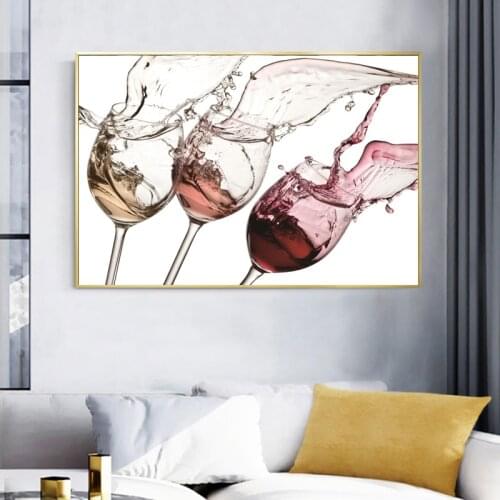 SELFLESSLY ART Wine Glasses Canvas Painting Posters And Prints Art Pictures For Living Room Canvas Art Modern Home Decoration