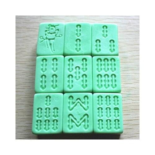 Silicone soap mold c358 chinese Mahjong shape fondant cake chocolate clay mould wholesale mould tools