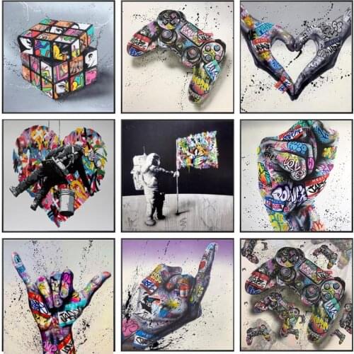 Graffiti Gamepad Modern Painting Poster Printmaking HD Pictures Printed on Canvas Used for Boy Room Home Decor Wall Art