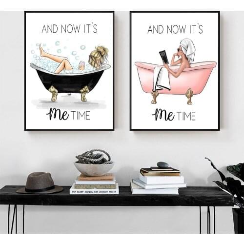 Modern Woman Bathroom Posters And Prints Nordic Poster Wall Art Canvas Painting Fashion Wall Pictures For Living Room Home Decor