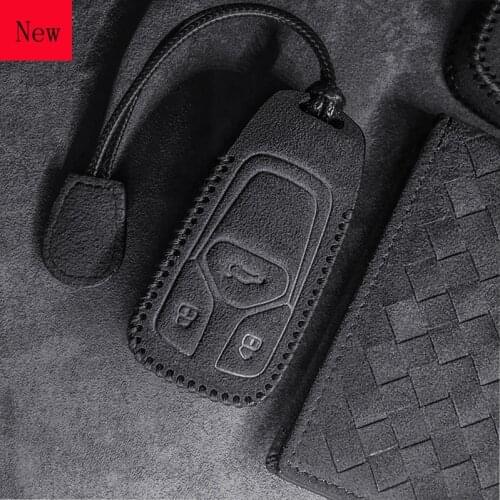 High-Quality Suede Car Smart Key Case Cover for Audi A4L A6L Q3 Q2L Q5L A3 A5 A7 A8L Q7 Car Accessories