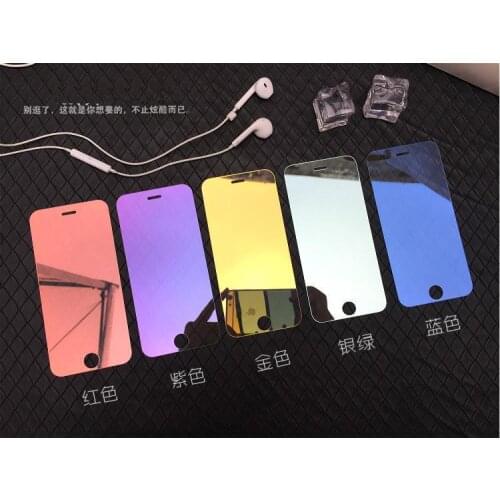 Luxury Colorful Mirror Tempered Glass Film for iPhone X XS XR XS 11 Pro Max 7 8 Plus 12 Full Cover Screen Protector