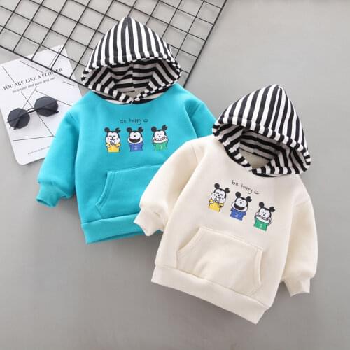 IENENS Winter Baby Girls Padded Pullovers Clothing Toddler Boy Sweatshirts Kids Cartoon Bear Hoodies T-shirt 1 2 3 4 Years