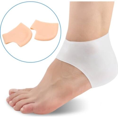 1 Pair Moisture Gel Silicone Heel Protectors Socks Pedicure Moisturizing Feet Pain Relief Heels Foot Health Care