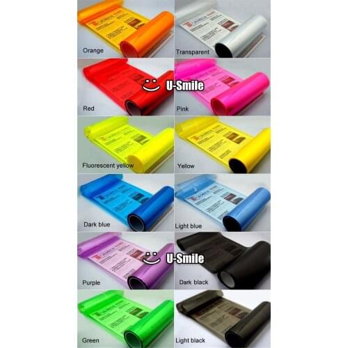 14 Rolls/Lot Smoked Headlight Film Yellow Headlight Tint Taillight Tint Film Car Gold Headlight Film