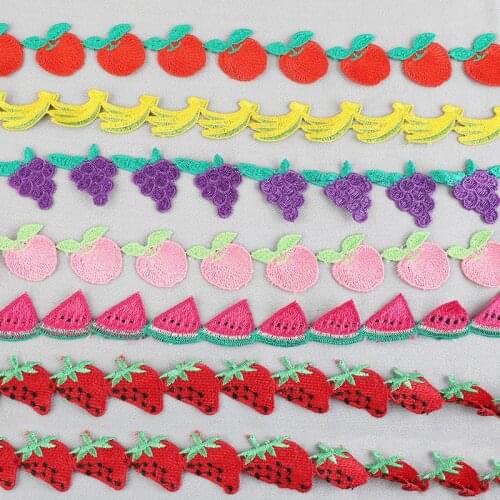 2 yards Embroidered Fruit Lace Trim Fabric Ribbon DIY Clothes Accessories Sewing Craft diy Handmade Material