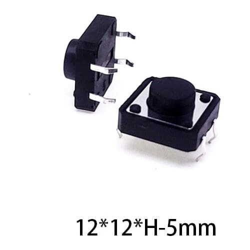 20/50 pcs/lot Round Head 12*12*5.0mm 4P 12V 0.05A Push Button Switch Micro Tact Touch Switch Metal Tactile