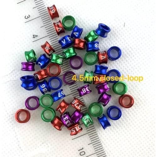 50 Pcs Aluminium alloy Closed-loop Bird Leg Rings Pigeon Parrot Canary Finch Leg Bands Color-random