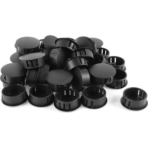 40 Pcs Plastic Locking Panel Plugs Hole Cover 2.5cm 25mm Dia. Black