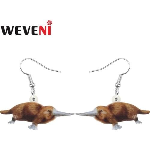 WEVENI Acrylic Australia Platypus Duckbill Earrings Animal Drop Dangle Jewelry For Women Girls Teens Charms Decoration Gift Bulk