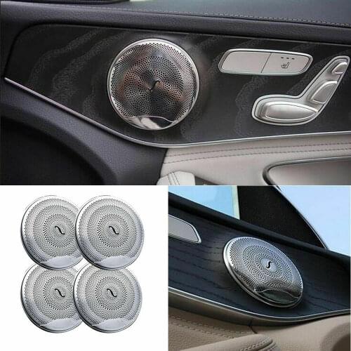 Car Audio Speaker Loudspeaker Cover Trim Door 4PCS/Set for Mercedes Benz E/C/GLC Class W213 W205 Accessories