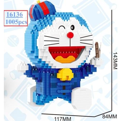 Balody Blocks Anime Model Happy Doraemon Japanese Cartoon Figure Building Toys for Girls Presents brinquedos Kids Gifts 16137