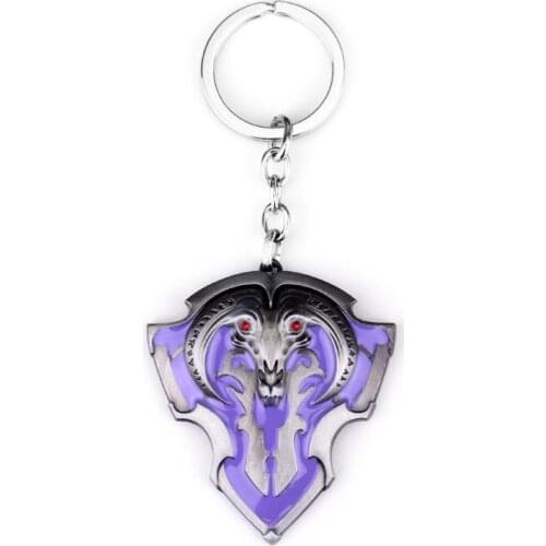 Dongsheng Dota 2 Keychain for Women and Men High Quality Online Game Weapon Keyring Hot Sell Purple Enamel Keychains for Fans