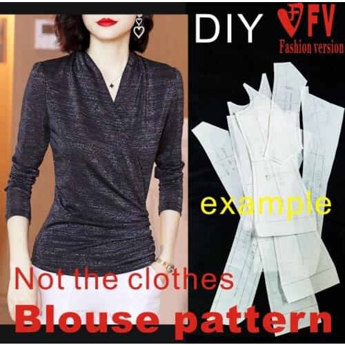 High-elastic knitted fabric Slim small shirt pattern drawing Garment cutting drawing T-shirt 1:1 physical pattern BXS-54