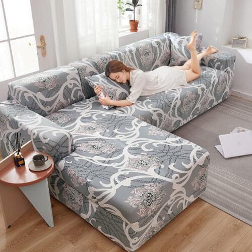 Flower Printing Stretch Elastic Sofa Covers for Living Room Needs Order Sofa Set (2piece) If is Chaise Longue Corner Couch Cover
