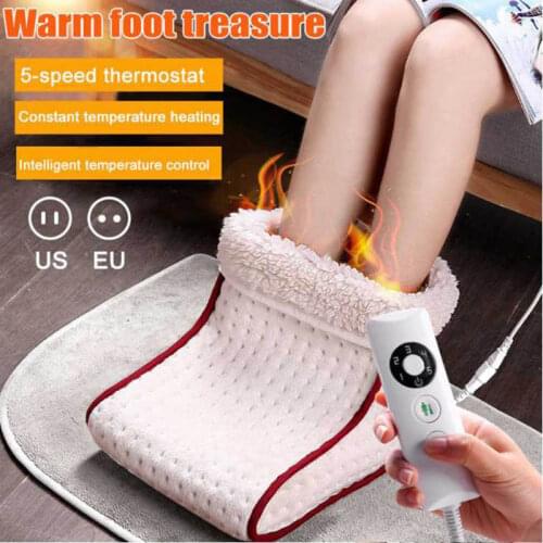 Electric Foot Heater 5 Modes Heating Settings Heated Foot Warmer Massager Big Slipper Office Home Non-slip Foot Warmer Cushion