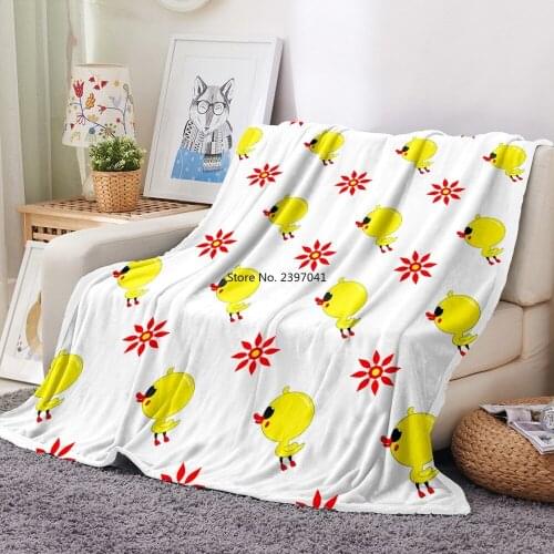 Yellow Duck Flannel Blanket Cartoon Animals Fleece Blanket Home Textile Throw Blanket For Bedroom Blanket Sofa Fluffy Blanket