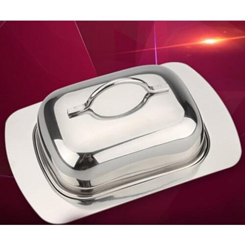 Stainless Steel Butter Dish Airtight Butter Keeper Container, Cake Fruit Cheese