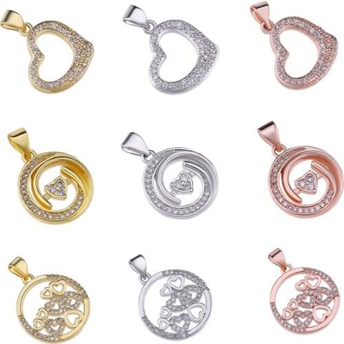 Juya DIY Romantic Wedding Jewelry Making Accessories For Womens Necklace Bracelets Handmade Love Heart Charm Pendants Supplies