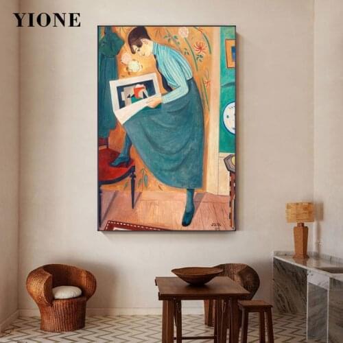 European Woman Oil Painting Canvas Print Wall Art Retro Portrait Posters Pictures for Living Room Girl Bedroom Decoration Prints