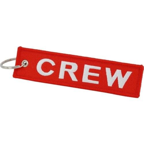 RED CREW Tag Keyring Pilot Cabin Crew Bag Air Hostess JAL Emirates Turkish Swiss