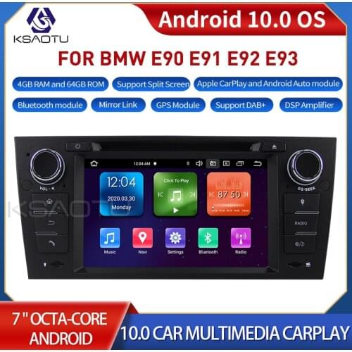 KSAOTU 7067 7" 8-Core Android 10.0 Car Stereo Carplay DSP DAB+ GPS WiFi USB DVB-T 4G TPMS Canbus OBD2 For BMW E90 E91 E92 E93