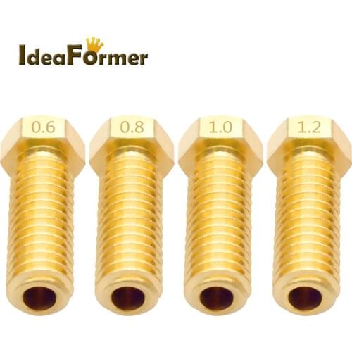 Volcano Brass 3D Printer Nozzle For E3D Volcano Hotend M6 Extruder Nozzle 0.4 /0.6/0.8/1.0/1.2MM For 1.75MM /3.0MM Filament
