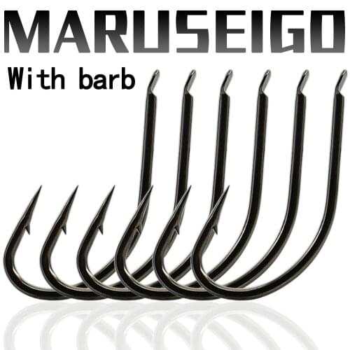 MARUSEIGO Fishing Hooks Set Barbed Carp Hook High Carbon Steel Sea Fishinhook Fly Fishing Accessories Tackle