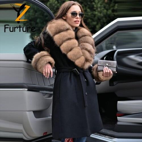 New Hot Sale Winter Womens Nature Fur High Quality Real Fox Fur Coats Keep Warm With Fur Fox Collars Slim Female Furs Clothing