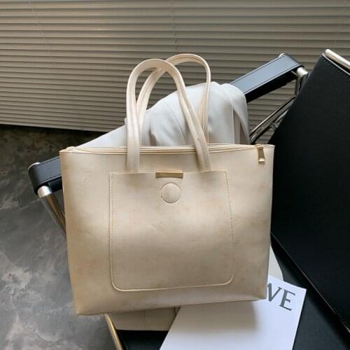 2021 New Arrivals PU Leather Red Black Solid Fashion Large Tote Womens Bag Causal Solid Color Womens Handbag