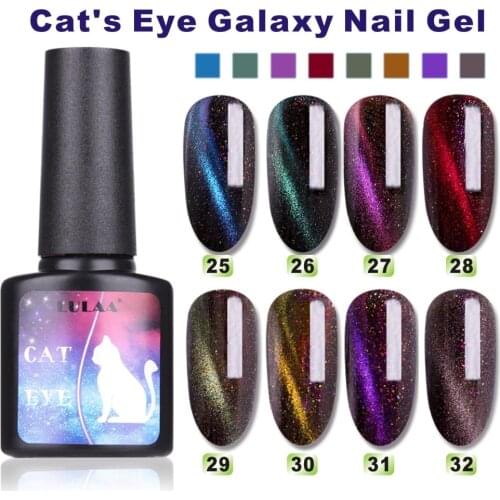 8ML Holographic Chameleon 3D Cat Eyes Nail Polish Fast Dry Magnetic Nail Lacquer Soak Off Nail Varnish Black Base Needed