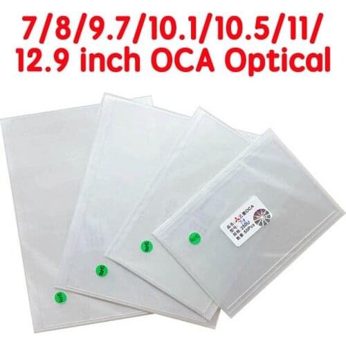 50pcs 250um 7/8/9.7/10.1/10.5/11/12.9 inch OCA Optical Clear Adhesive for iPad 2 3 4 5 6 7 Mini OCA Glue Film for Samsung Tablet