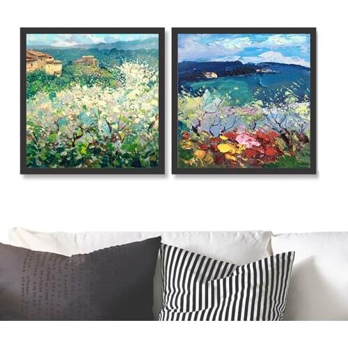 Landscape Painting on Poster Beauty Canvas Art Print Tuscan Country Painting Pictures Canvas Painting For Living Room Decor