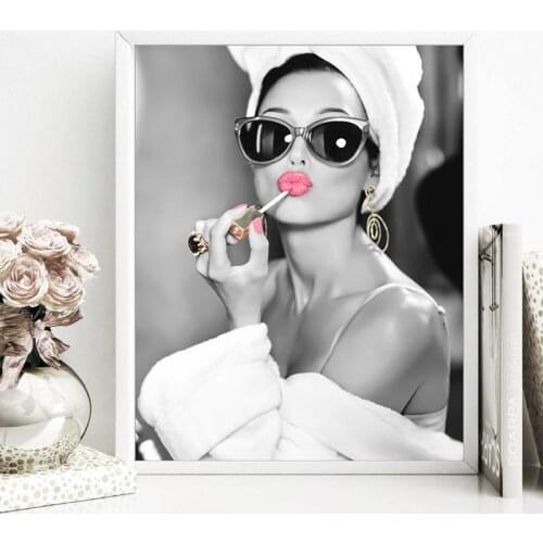 British Actress Movie Poster Fashion Makeup Art Print Beauty Wall Art Canvas Painting Picture Girls Gift Beauty Salon Wall Decor