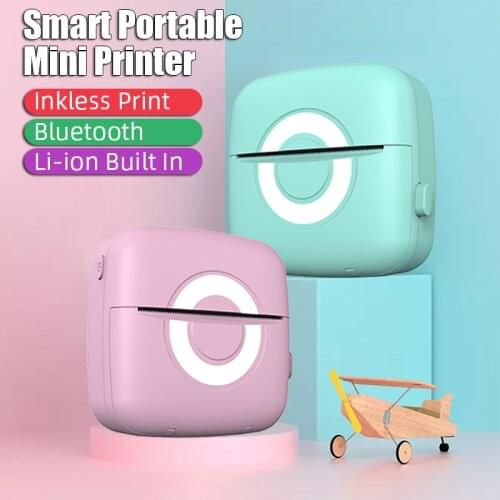 Portable Mini Thermal Printer Wirelessly Bluetooth 203dpi Photo Label Memo Wrong Question Printing portable Home Use Office
