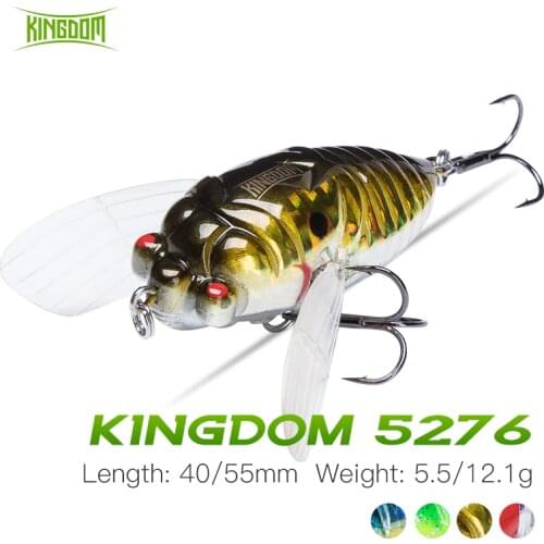 Kingdom Cicada Fishing Lure 40mm 55mm Simulation Floating Minnow Fishing Wobblers Crankbait Pesca Insect Fishing Tackle