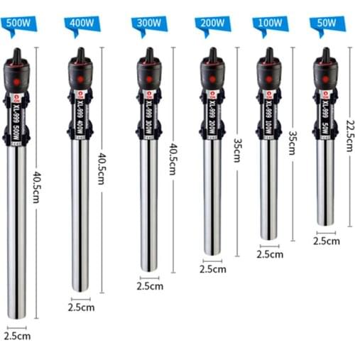Adjustable Aquariums Turtle tank Submersible Water Heater Heating Rod Glass Fish Tank Aquarium Heater 50W 100W 200W 300W 500W