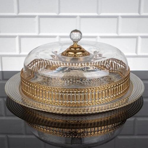 Serving tray Hurrem style plate cake bell jar glass cookie Macaron dessert sweet service tray