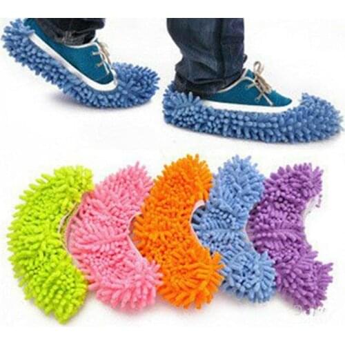 Microfiber Chenille Floor Dust Slippers Mop Wipe Shoes Wigs House Home Cloth Clean Shoe Cover Mophead Overshoes Cleaning Tools
