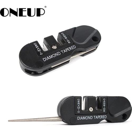 ONEUP 3-Stages Ceramic Knife Sharpener Carbide Diamond Sharpening Knife Pocket Professional Sharpening Stone For Out Door