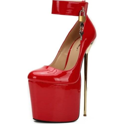 HeySiMey Sexy Key Dec Ultra High Heels Stripper Shoes Women Designer 22CM Extreme High Heels Platform Pumps Women Fetish Shoe