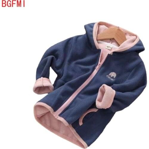 Spring Boys Kid Polar Fleece Jacket Kids Hooded Long Sleeve Autumn Girl Child Coat Embroidery Warm Children Outerwear Clothes