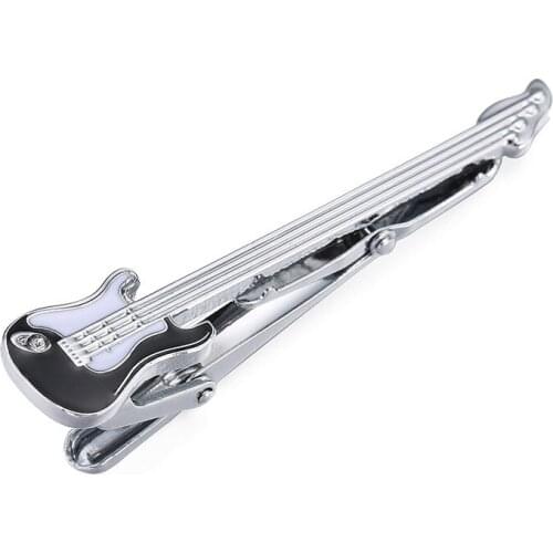 DY new fashion men business suit wear tie tie clip classic style music equipment black and white violin tie clip