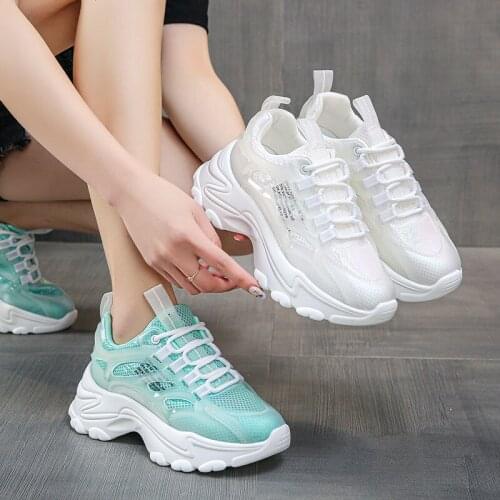 2021 New Sneakers Women Casual Platform Shoes Fashion Thick Bottom Ladies Trainers Chaussure Femme Chunky Sneakers Woman
